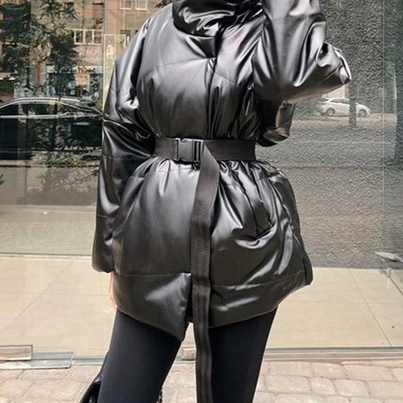 Casual Autumn- Winter Coat With Belt - Picture 2 of 2